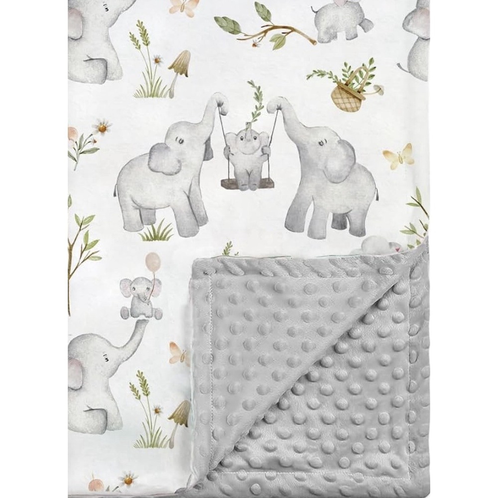Baby Blankets for Unisex Boys Girls, Super Soft Nursery Minky Blanket‎ Elephant